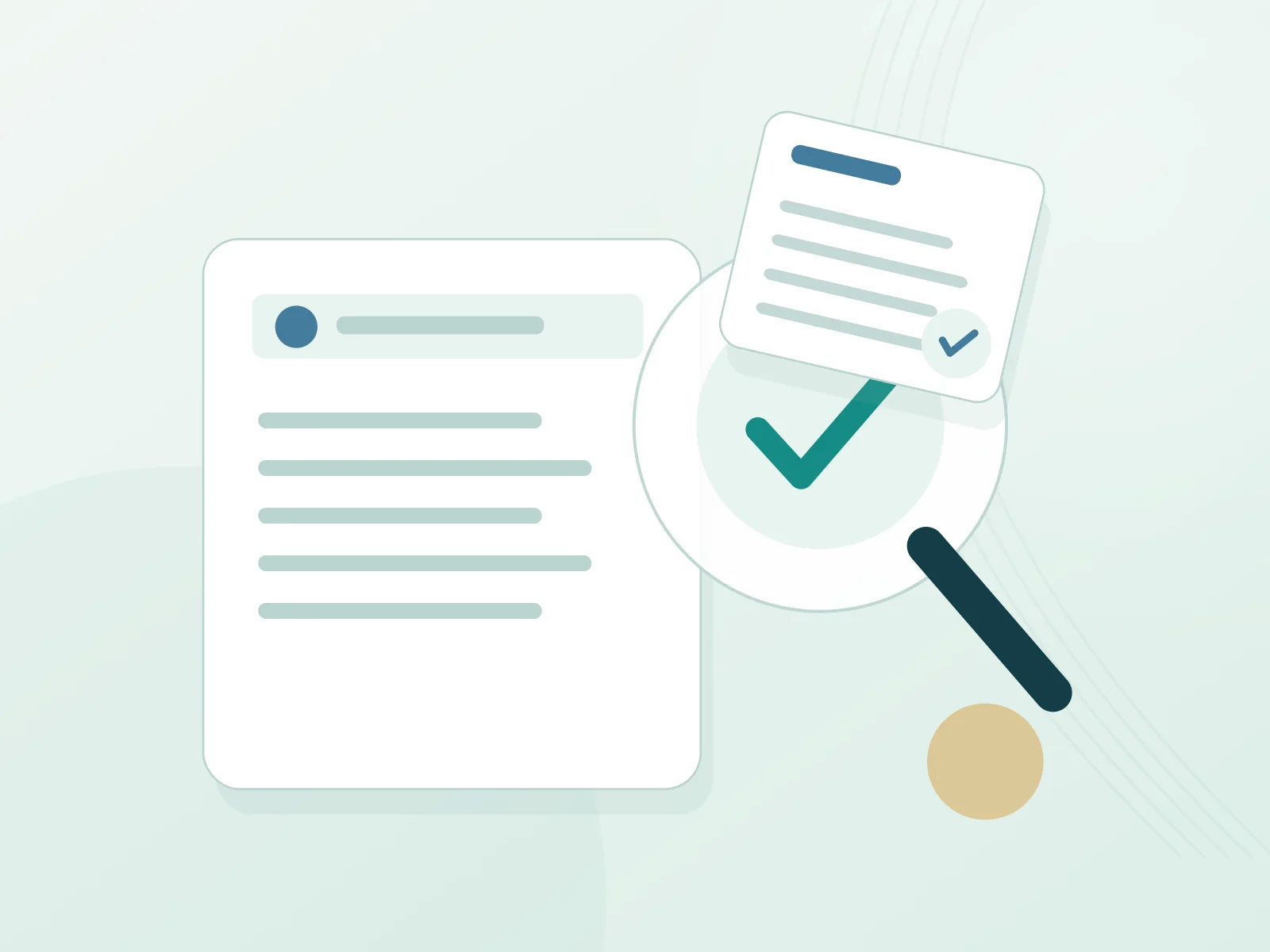 Illustration of an administrative guide being reviewed