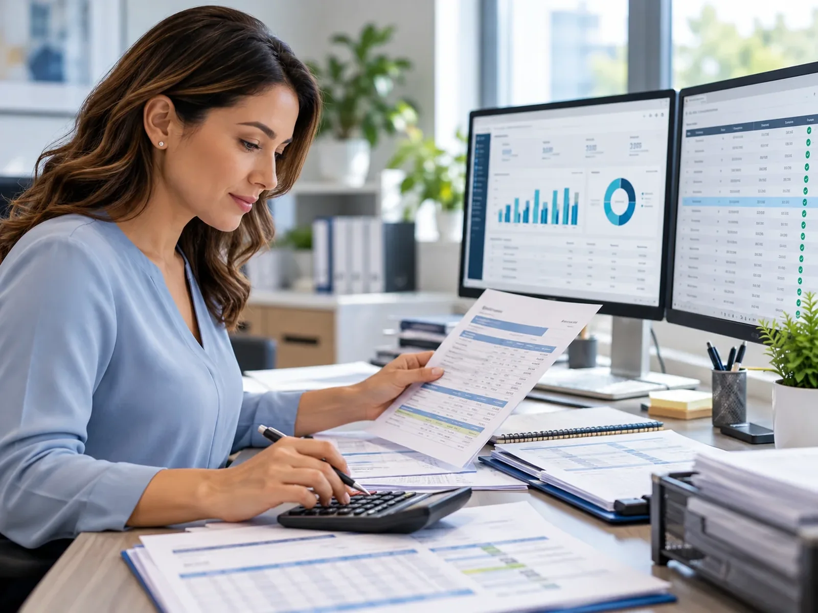 Illustrative specialist reviewing payment posting and remittances