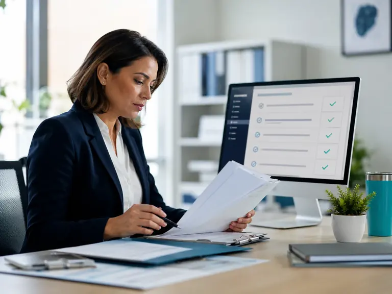 Credentialing specialist reviewing provider readiness documents